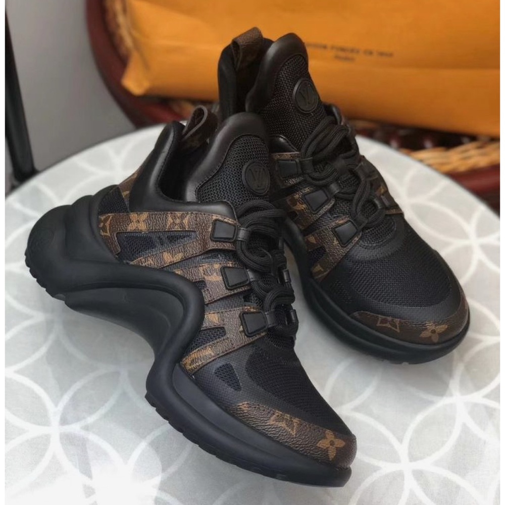 Men's Black and Brown Designer Sneakers